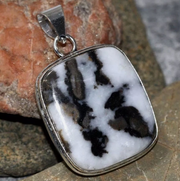 Jewelry - Artisan White Buffalo Turquoise 925 Silver Plated 1.7" Pendant